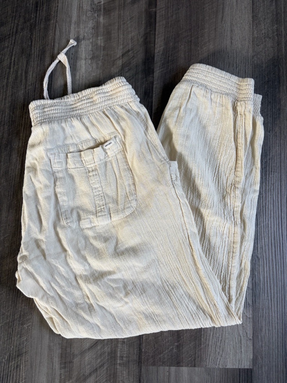 Rip Curl Cream Lightweight Elastic Waist Pants